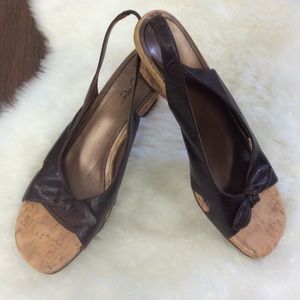 Dexter Open Toed Sling Back Wedge